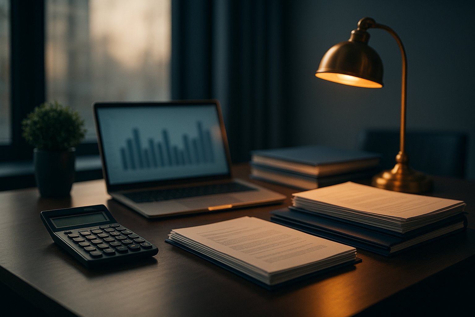 Professional tax and bookkeeping desk